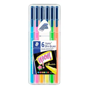 Resaltadores Neón Triplus Fibre Tip Staedtler Punta 1.0mm 6 Colores